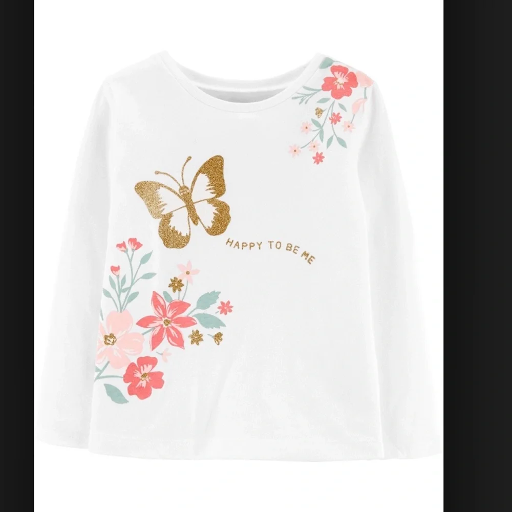 Carter's off white floral print shirt